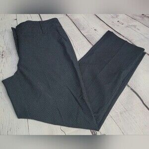 New York & Company Black Polka Dot Dress Pants Size 4 Career Preppy Slit Pockets